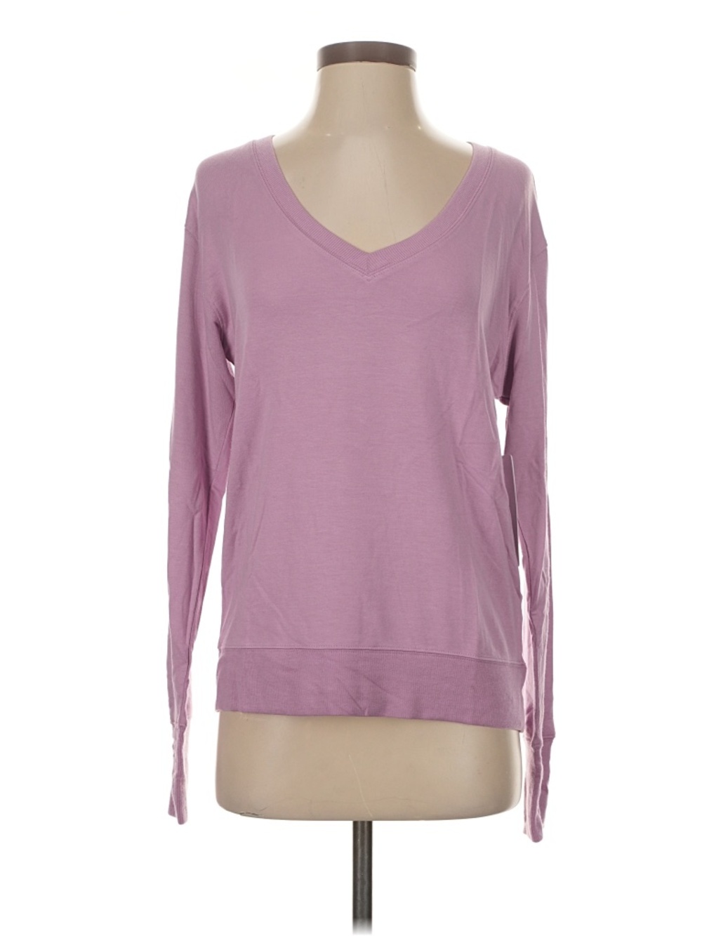 New Athleta Sunrise Mauve Pink V-Neck Sweatshirt